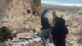 Kapadokya'da peribacası çöktü