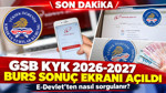 KYK BURS SONUÇLARI 2026-2027 SORGULAMA EKRANI! GSB KYK burs sonuçları nasıl sorgulanır?