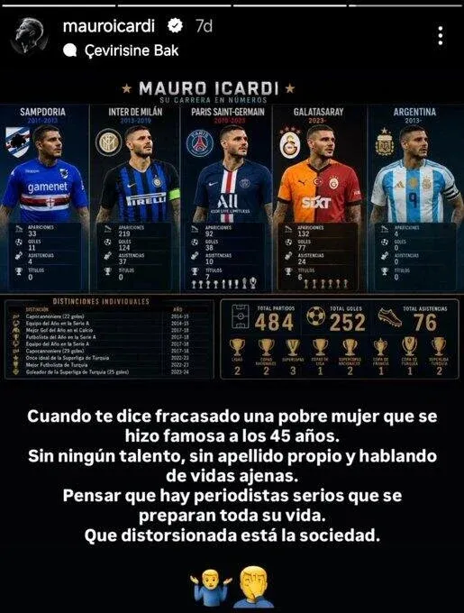Mauro Icardi'den gece yarısı dikkat çeken paylaşım! 