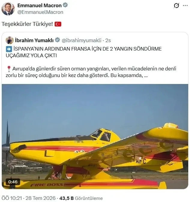 Macron'dan Türkiye'ye Türkçe teşekkür! - Resim : 1