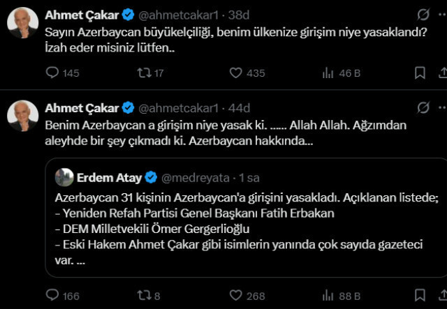 Azerbaycan'a girişi yasaklandı, Ahmet Çakar isyan etti! 'Ben ne yaptım?' - Resim : 1