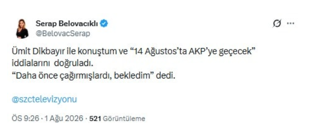 Rozet için gün sayıyor: Ümit Dikbayır’dan AKP itirafı - Resim : 1