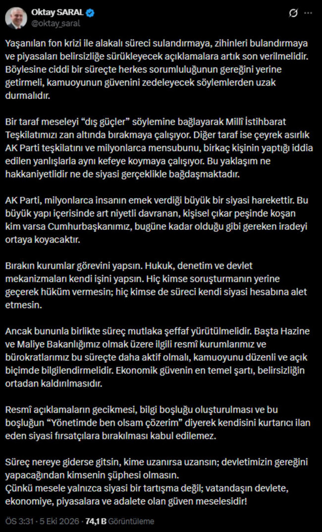 Oktay Saral’dan Babacan’a “fırsatçı” göndermesi! “Kendisini kurtarıcı ilan eden...” - Resim : 1