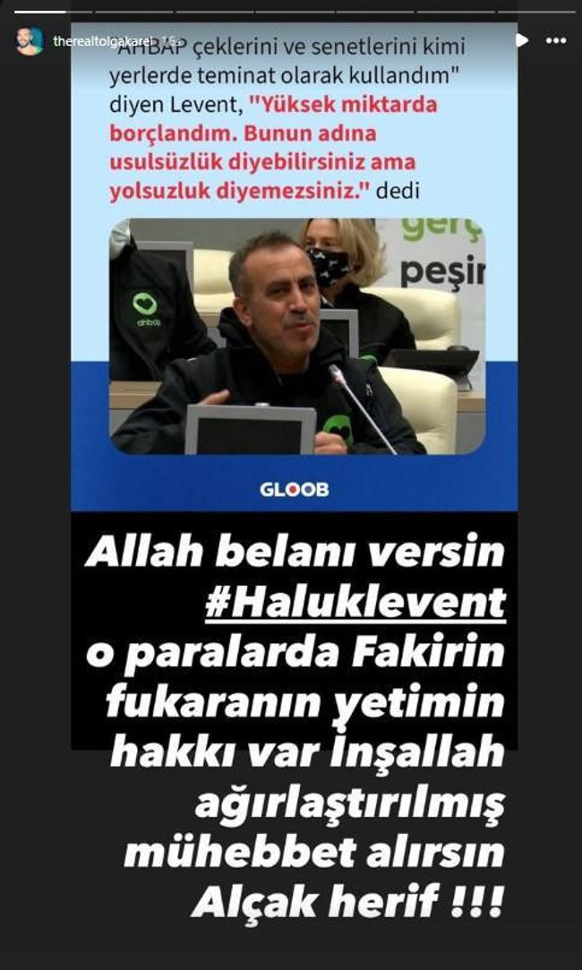 Tolga Karel, Haluk Levent'e ateş püskürdü!