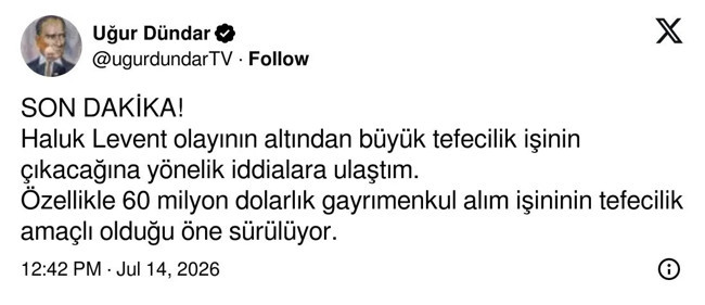 İşin rengi tamamen değişti! Uğur Dündar’dan Haluk Levent hakkında bomba tefecilik iddiası - Resim : 2
