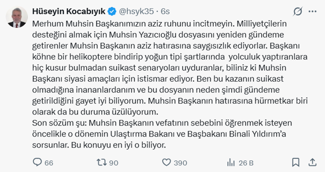 Eski AKP’li vekilden Muhsin Yazıcıoğlu çıkışı! 'Suikast yok' dedi, Binali Yıldırım'ı işaret etti! - Resim : 1