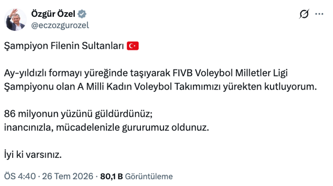 Özgür Özel'den Filenin Sultanları'na tebrik! - Resim : 3