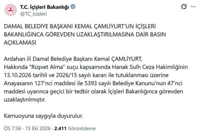Tutuklanan belediye başkanı hakkında flaş karar! Bakanlık duyurdu - Resim : 1