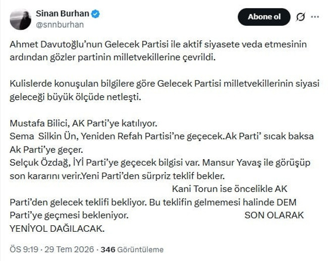 AKP'li Şamil Tayyar'dan olay Gelecek Partisi çıkışı! "Halk sahip çıkmıyorsa..." - Resim : 3