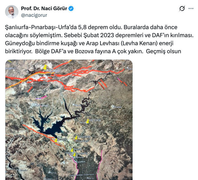 Prof. Dr. Naci Görür, Şanlıurfa depreminin nedenini açıkladı! ‘Daha önce söylemiştim…’ - Resim : 2