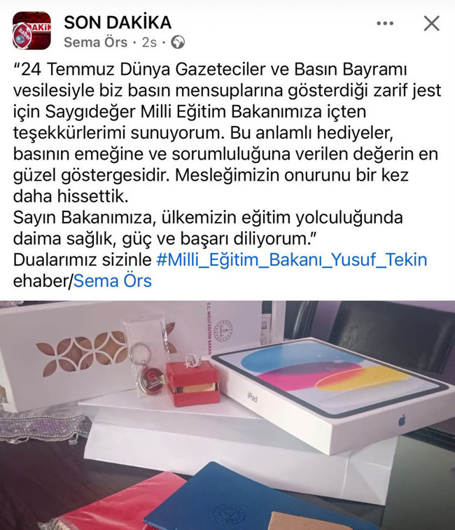 Bakan Yusuf Tekin kendisini izleyen gazetecilere iPad hediye etti! - Resim : 1