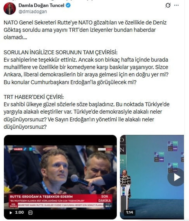 TRT canlı yayında 'Deniz Göktaş' sansürü! Yabancı gazeteci sordu... - Resim : 1
