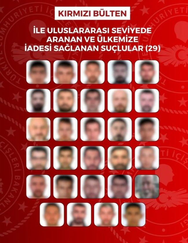 Bakanlık duyurdu! Kırmızı b&uuml;ltenle aranan 76 su&ccedil;lu T&uuml;rkiye'ye getirildi - Resim : 1