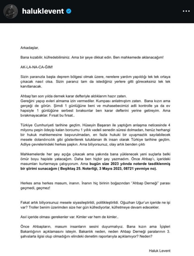 Haluk Levent noter onaylı şifreli şiiri paylaştı! 'Aklanacağım' - Resim : 3
