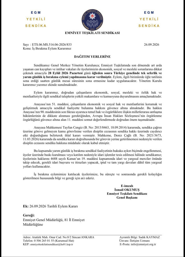İntiharların ardından...Polislerden Türkiye genelinde iş bırakma kararı - Resim : 1
