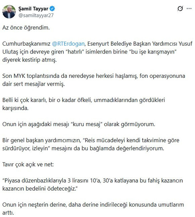 Erdoğan'dan fon operasyonunda sert çıkış! Araya giren isme kapıyı kapattı! - Resim : 1