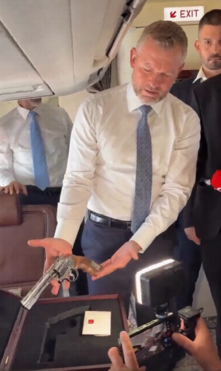 Erdoğan'ın hediye ettiği tabanca iki liderin elinde! Biri uçakta, biri sarayda tanıttı - Resim : 1