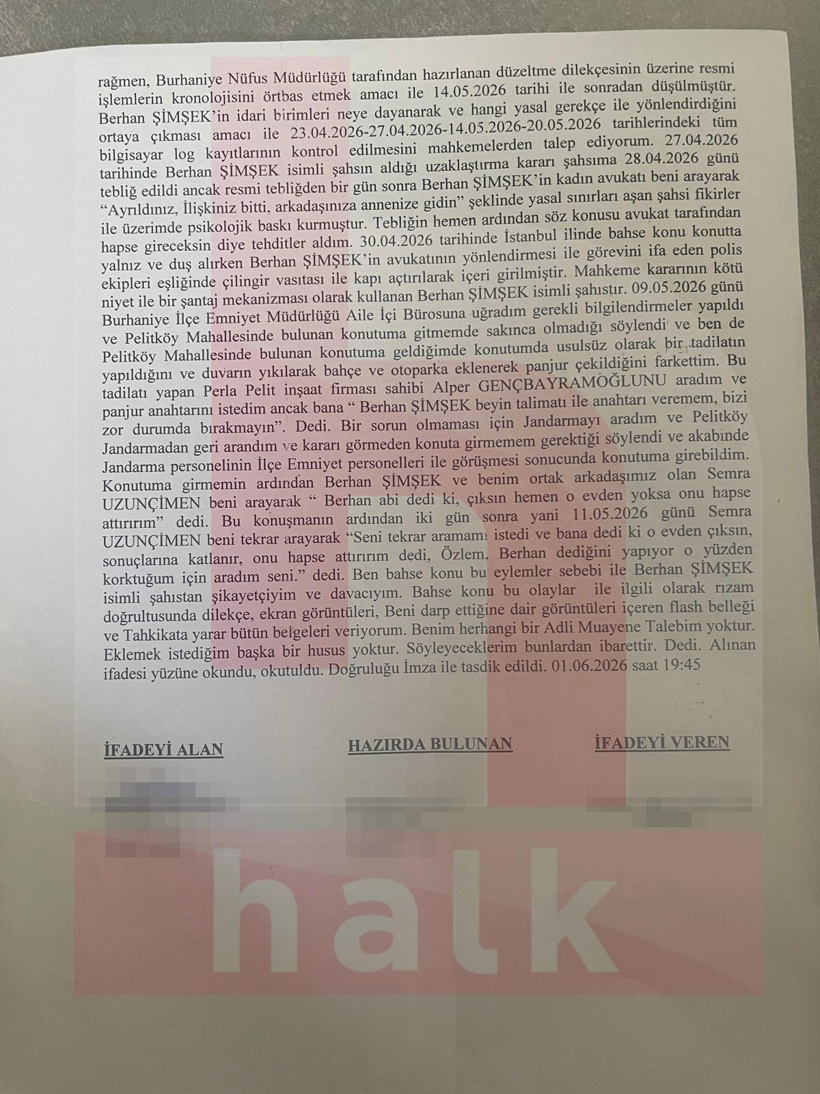 Berhan Şimşek’in darp ettiği kadının ifadesi ortaya çıktı: Boğazımı sıktı, tokat attı, eve hapsetti - Resim : 2